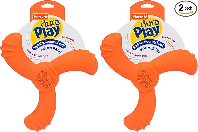 Hartz DuraPlay Bacon Scented Dog Toys, Medium/Large (Colors May Vary) All Breed Sizes (Pack of 2)
