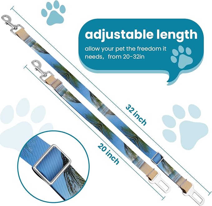 Adjustable pet cat and Dog car seat Belt，SUV, and The Lanyard is Flexible and Adjustable from 20 to 33 inches(Sandy Shore)