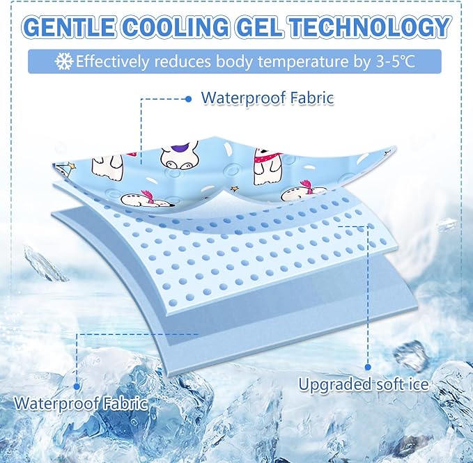 2Pcs Dog Stroller Cooling Mat for Pet Stroller Outdoor Pet Cooling Mat Waterproof Cooling Pad for Small Cat Puppy,Light Color