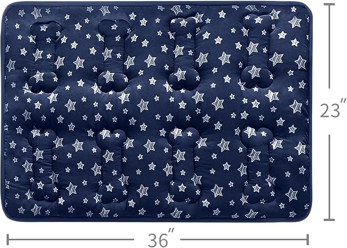 Dog Crate Mat (36" X 23"), Soft Dog Bed Mat with Cute Prints, Personalized Crate Pad, Anti-Slip Bottom, Machine Washable Kennel Pad