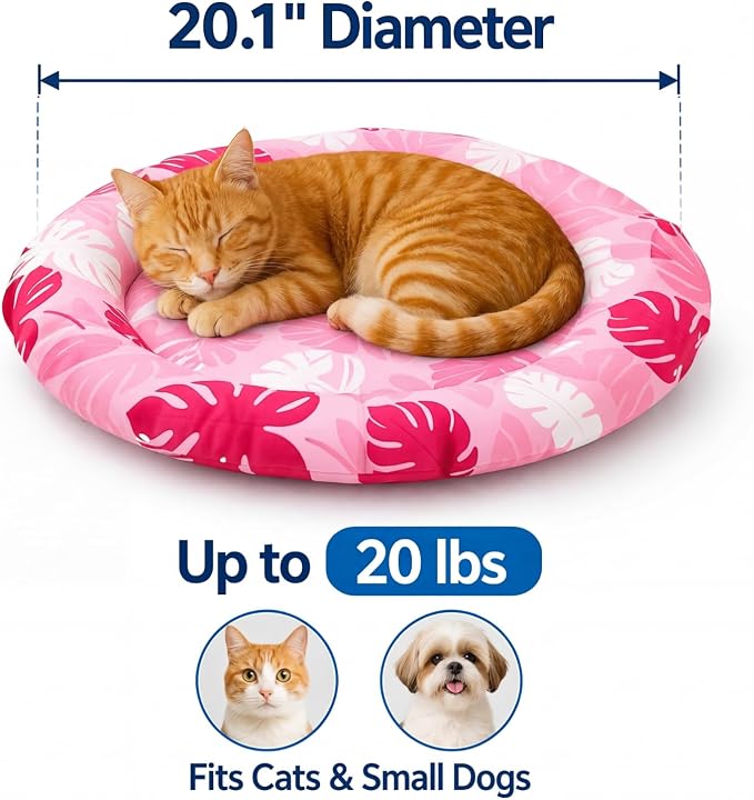 Drydiet Pet Cooling Mat for Cats & Small Dogs, 20'' Self Cooling Pad with Gel, Waterproof & Scratch-Resistant, No Water or Electricity Needed, Summer Cold Bed for Indoor Outdoor Use