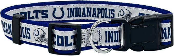 Pets First NFL Indianapolis Colts Licensed PET COLLAR, Large - Heavy-Duty, Strong, and Durable Dog Collar. Available in 31 Football Teams and 4 Sizes