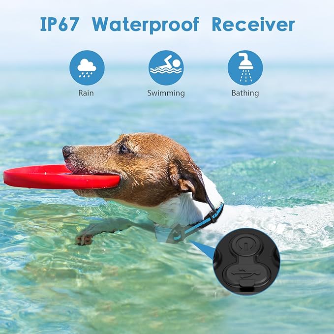 PIOUNS Shock Collar for Dogs, IP67 Waterproof Dog Training Collar with Remote, 3 Training Modes with Beep, Vibration, and Safe Static, Rechargeable for Large Medium