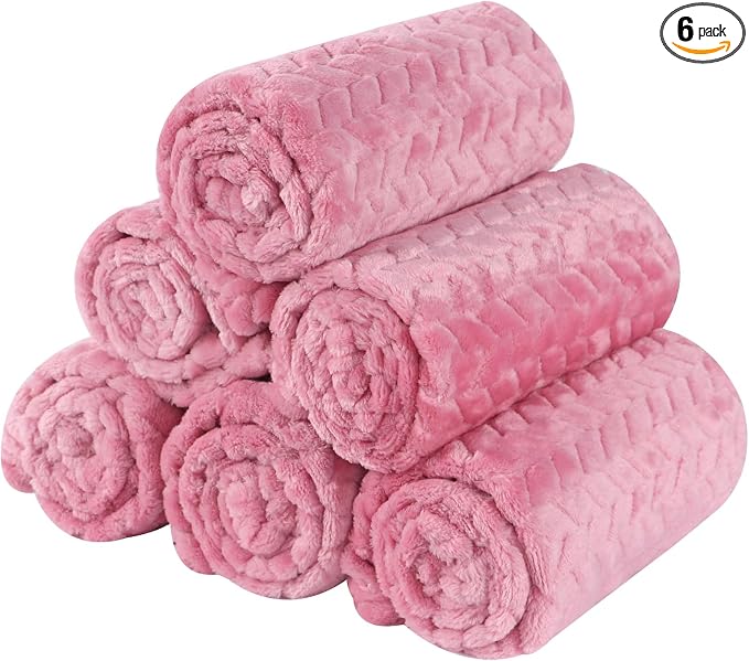 BVAGSS 6 Pack Small Dog Blanket, Super Soft Warm Pet Cover Blankets, Wheat Ears Print Puppy Fleece Flannel Blanket for Small Medium Dogs and Cats MW003