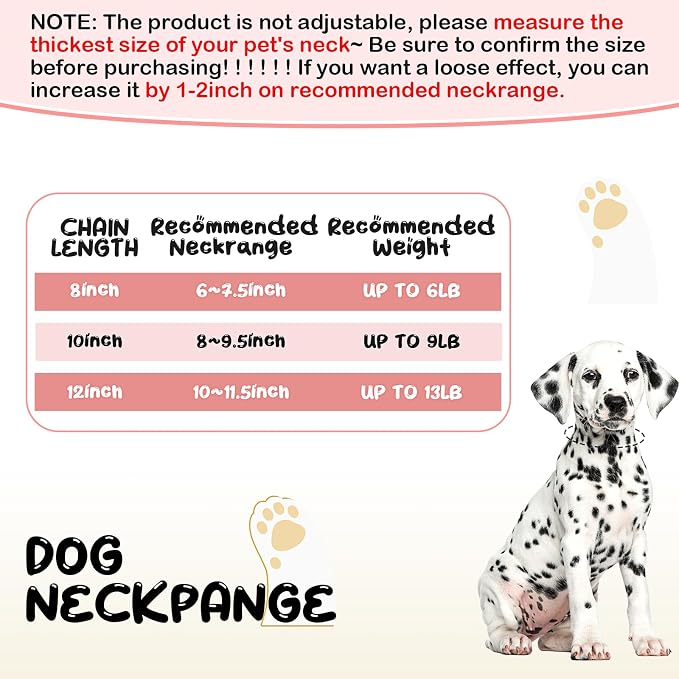 LEIFIDE Dog Chain Collar Diamond Link Puppy Collar 12 mm Wide Dog Necklace Metal Cat Chain Pet Crystal Necklace Jewelry Accessories for Small Medium Large Pet(10 Inch,Silver, AB Color)