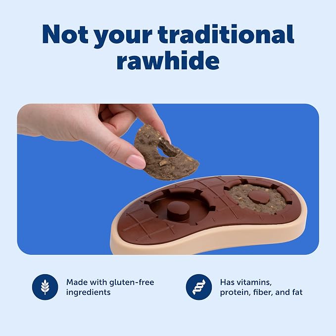 PetSafe Rawhide Treat Ring Refills, Variety Pack, Size B, Original Rawhide and Peanut Butter Flavor, Replacement Treats Busy Buddy Treat Ring Holding Toys (Pack of 2)