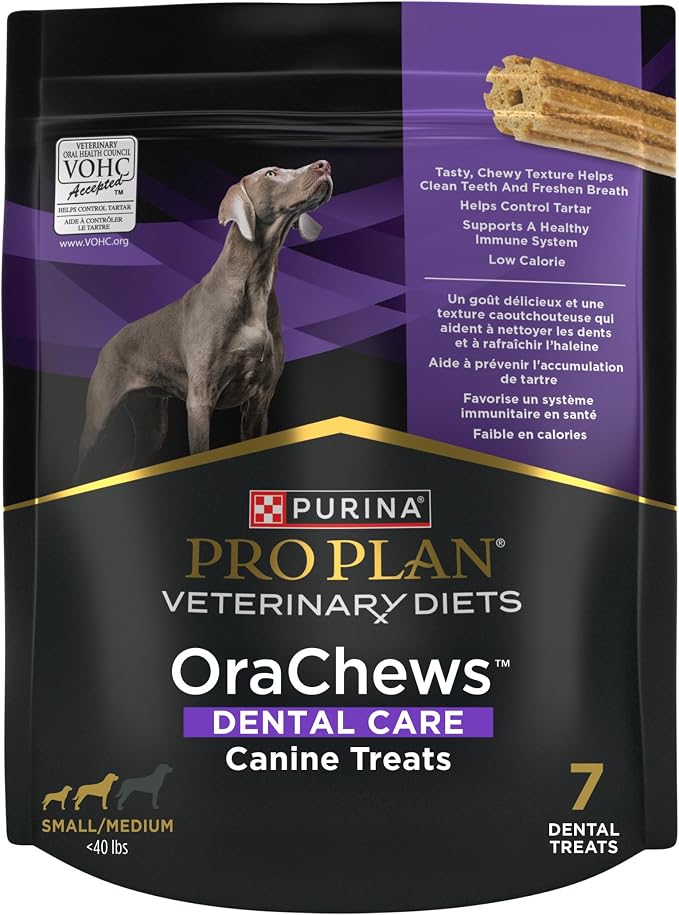Purina Pro Plan Veterinary Diets OraChews - Small and Medium Breed Dental Chews for Dogs – 7 Treats