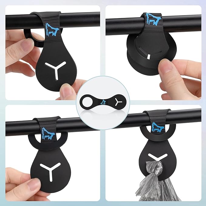 Dog Poop Bag Holder for Leash Waste Bag Carrier Dog Poop Bag Dispenser for Walking Running Bicycle Accessory 2 Pieces