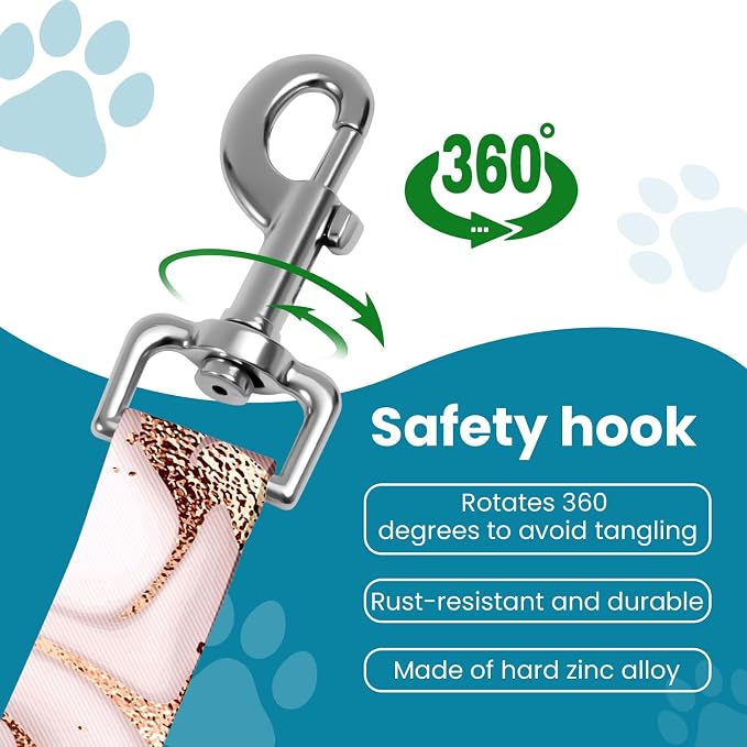 Adjustable pet cat and Dog car seat Belt，The Lanyard is Flexible and Adjustable from 20 to 33 inches(Golden Marble)