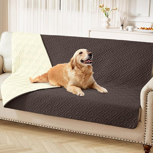 hyha Waterproof Dog Blanket, Soft Dog Bed Cover Pet Blankets, Waterproof Sofa Couch Cover for Dogs Washable, Reversible Pet Couch Covers for Sofa Furniture (52x82 Inch, Chocolate/Beige)