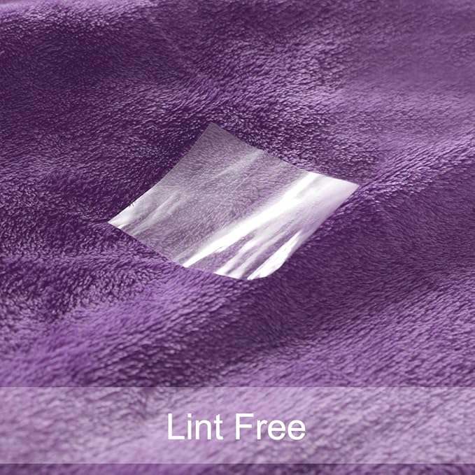 uxcell Flannel Fleece Blanket Full Size - Soft Lightweight Plush Microfiber Bed Blanket for Sofa or Couch, Machine Washable Blankets Fleeces, Dark Purple 70x78 Inch