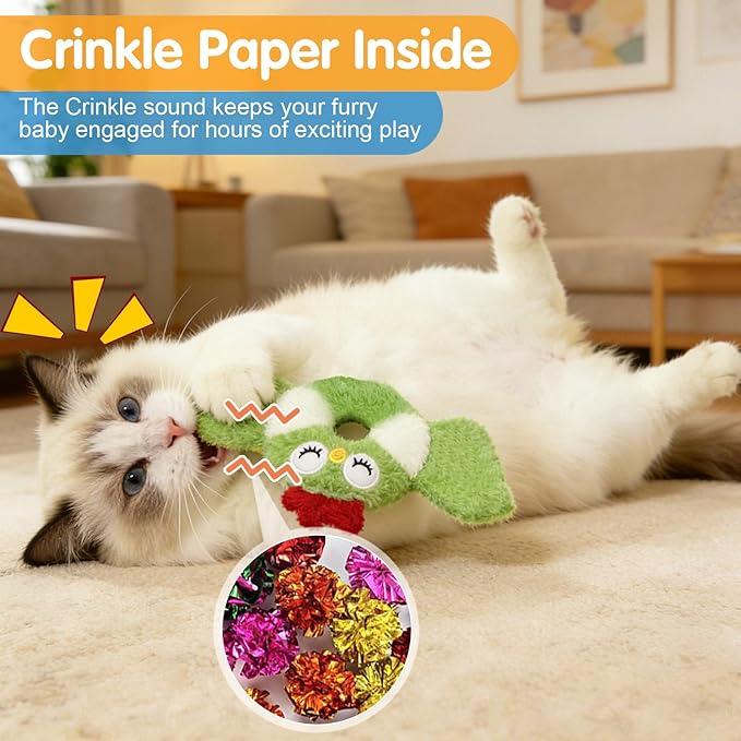 ETEKYER Cat Toys Bird, Catnip Toys for Indoor Cats Kitten, Crinkle Sound Interactive Cat Nip Kitty Kicker Toy 8.66 Inches for All Breeds