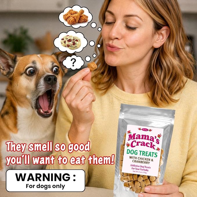 iHeartDogs Mama's Dog Treats - Healthy Treats with Chicken & Cranberry - Helps Feed Hungry Shelter Dogs in Need, 6oz