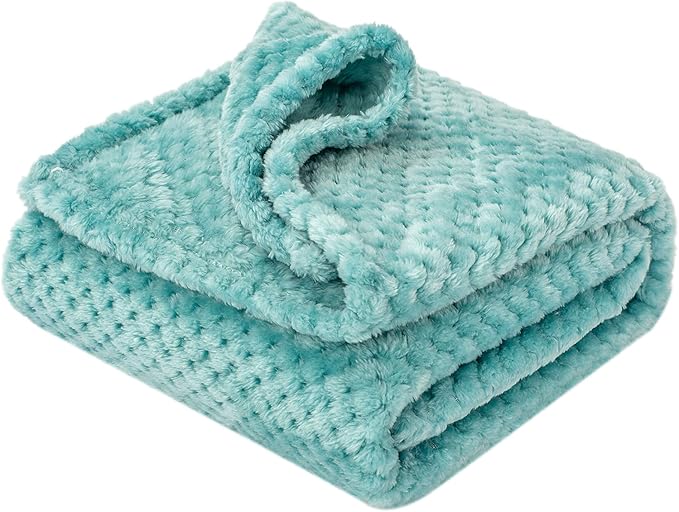 Warm Soft Fuzzy Dog or Cat Blanket, Plush Fleece Throws for Puppy, Kitten, Bed, Couch, Sofa, Travel (L/40" x 48", Robin Blue)