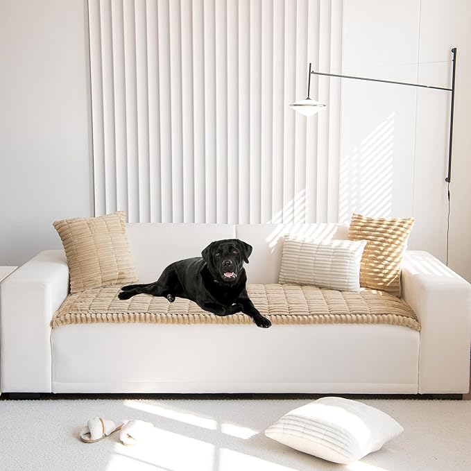 Mivnue Pet Couch Cover, Couch Covers for Dogs, Washable Dog Sofa Covers Couch Protector, Fuzzy Non Slip Couch Slipcover Pet Friendly (Brown, 27.6" x 70.9")