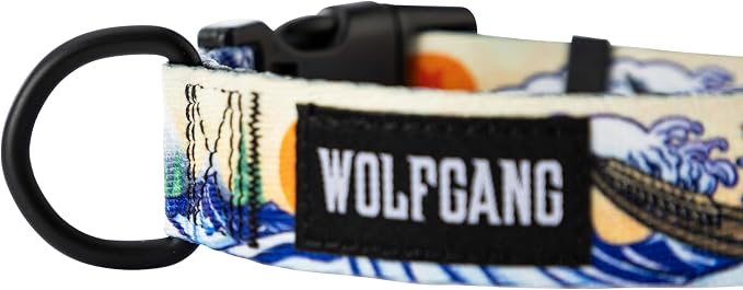 Wolfgang Heavy Duty, Adjustable Dog Collar with Quick Release Nylon Buckle for Walking & Training, MountainWave Print, Large