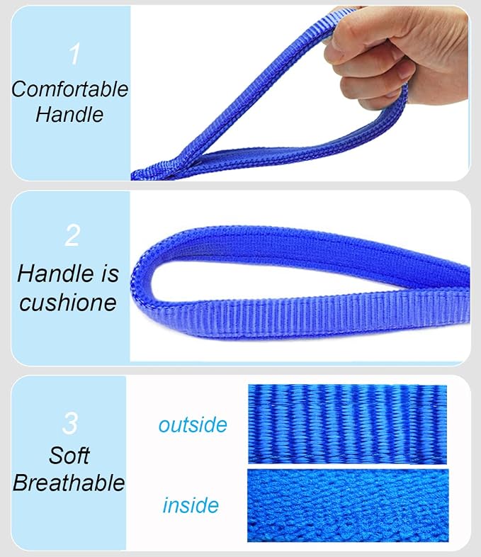 2/3/4/6/10 Foot Reflective Dog Leash Heavy Duty Strong Nylon Rope Braided for Large Medium Small Dogs Walking Training Leads (Blue, 6ft * 1/2")