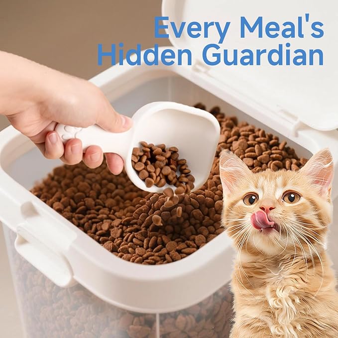 Diatom Drying scoop 1/4 Cup for Pet Food, Keep Food Fresh Desiccant to Dry Deodorization Rapid Water Absorption, Pet Food Scoop for Dog Cat, Comfortable Long Handle for Easy to Scoop Food