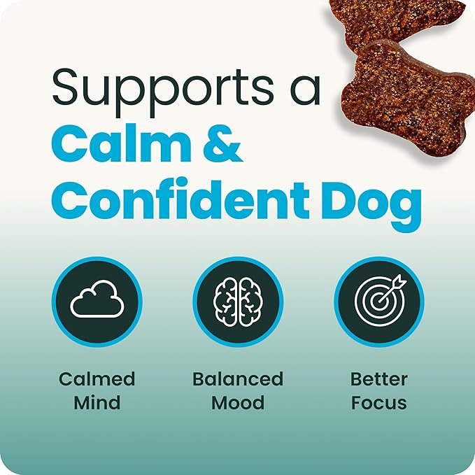 VetriScience Clinically Tested Composure Calm & Confident Chews for Dogs – Helps Manage Occasional Stress & Supports Balanced Behavior, Non-Drowsy Soft Chews with L-Theanine, Peanut Butter, 120 Count