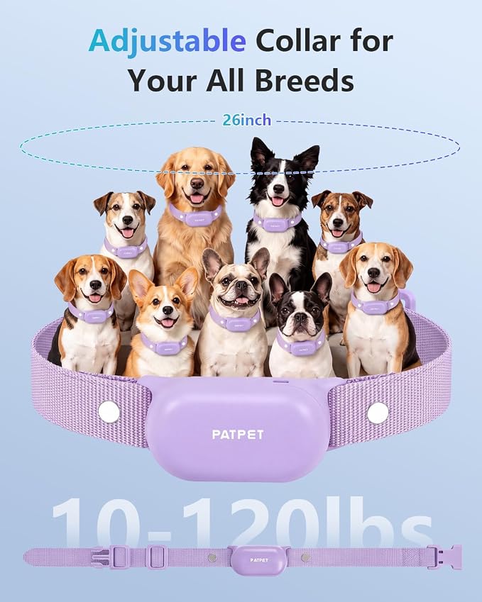 PATPET 2 Dog Training Collar - Dog Shock Collar with Remote Control 4000FT IPX7 Waterproof Rechargeable Shock Collar for Dogs Small Medium Large, 3 Training Modes (Beep/Vibration/Shock) E-Collar