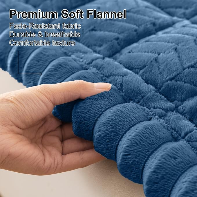 Smiry Couch Cover for Dogs, Non Slip Fuzzy Pet Sofa Covers Washable for 2-3 Cushion Couch, Soft Thick Furniture Protector for Cats Dogs, Against Fur, Dirt, Scratch Resistant (Navy Blue, 35.4"x63")