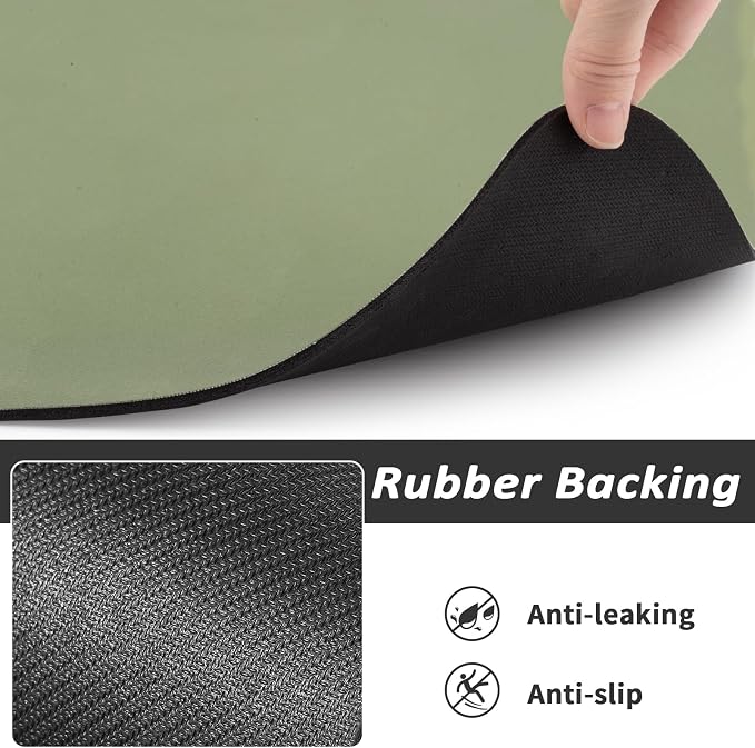 HotLive Dog Food Mat - Absorbent Cat Mat for Food and Water, No Stains Pet Feeding Bowl Mat, Easy to Clean Pet Placemats, Quick Dry Dog Water Dispenser Mat for Messy Drinkers | Paw Green 18"x 28"