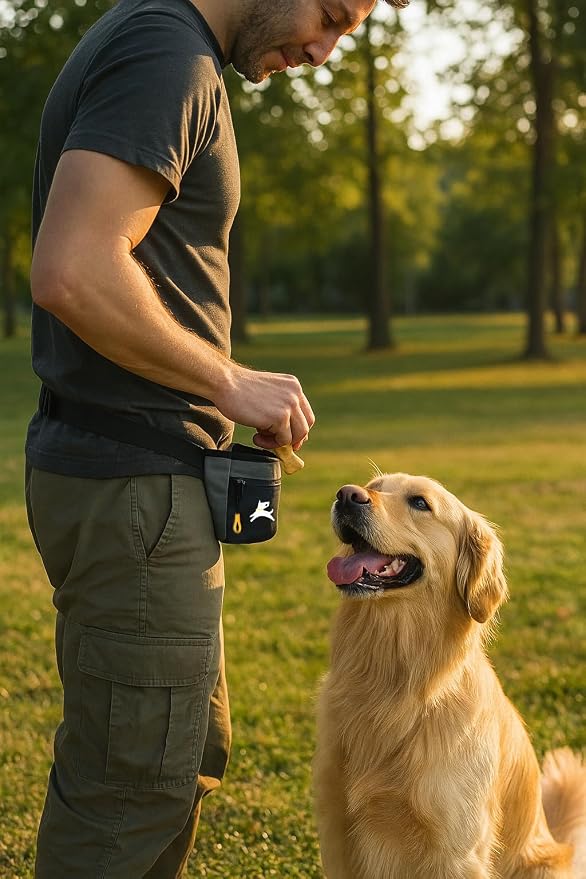 OllyDog, Goodie Treat Bag, Dog Treat Training Pouch | Magnetic Closure | 3 Ways to Wear | Hands-Free Waist Belt | Water-Resistant Recycled Vegan Fabric (Castle Rock)