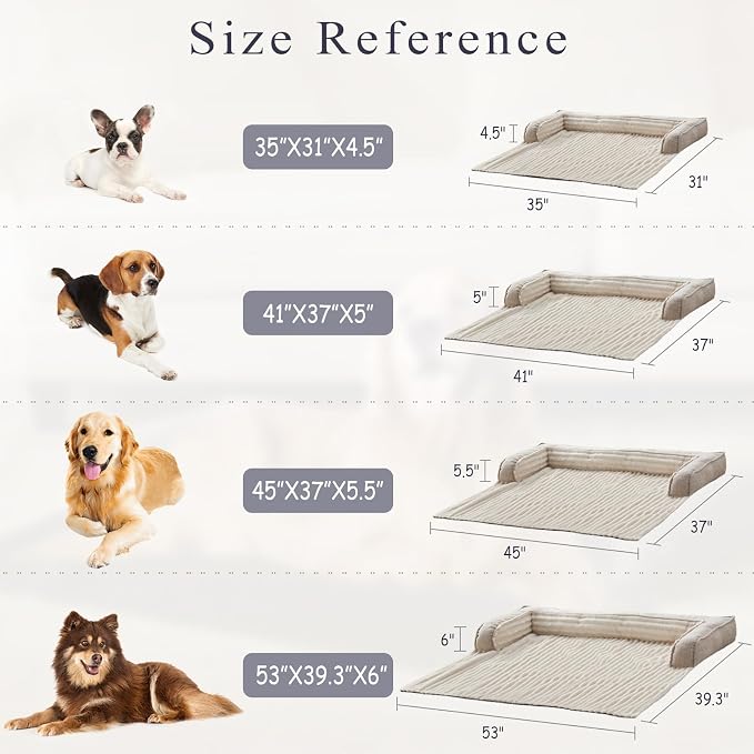WINDRACING Luxury Dog Couch Bed, Washable Calming Dog Couch Cover, Couch Protector for Dogs, Waterproof Sofa Bed, Pet Bed Mats for Sofa, Pet Sofa Covers (Beige Large 41x37x5inch) ﻿