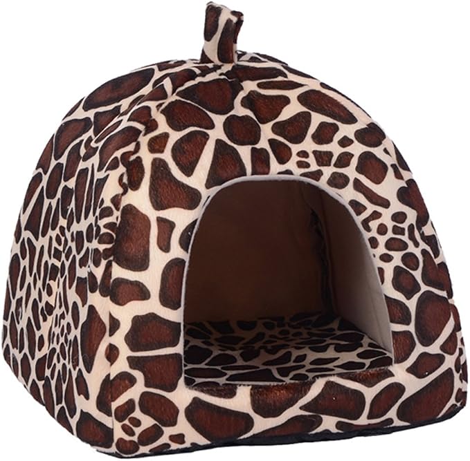 Strawberry Plush Pets House Washable Pets Cave Sofa Half-Closed Fluffy Dogs Room Soft Puppy House for Winter Indoor