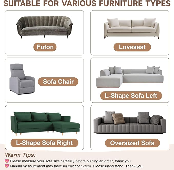 OTOB Couch Covers for Sofa Pet Friendly, Washable & Non Slip Fuzzy Dog Couch Cover Sofa Slipcovers Love Seat, Soft Plush Cozy Furniture Protector Cushion Mat, All Seasons (Khaki, 27.6" x 59.1")
