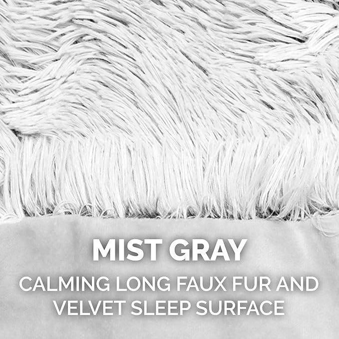 Furhaven Waterproof Throw Blanket for Dogs & Indoor Cats, Washable - Shaggy Plush Calming Long Faux Fur & Velvet Dog Blanket - Mist Gray, XL
