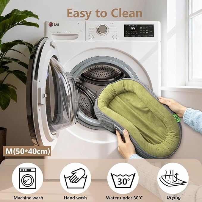 Washable Pet Cat Dog Bed Small Medium,Memory Foam Calming Pet Puppy Dog Crate Beds Cushion for Small Medium Dogs Indoor Cats Crate,Pet Dog Cat Crate Mat with Detachable Bottom and Bolster Cushion