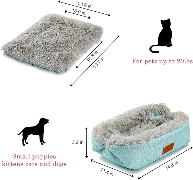 Self Warming Cat Bed, Foldable Self Heated Cat Mat Extra Warm Thermal Heating Pad 24 x 20 inch for Indoor Outdoor Cats, Non-Slip Bottom Washable Non Electric