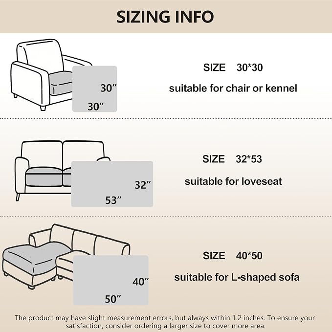 gogobunny 100% Double-Sided Waterproof Dog Bed Cover Pet Blanket Sofa Couch Furniture Protector for Puppy Large Dog Cat, Reversible (30x30 Inch (Pack of 1), Dark Cream/Light Cream)