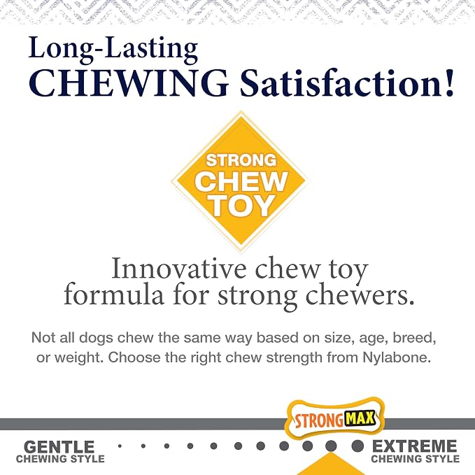 Nylabone Gourmet Style Strong Chew Toy Bundle, Toys for Dogs, Baby Back Ribs & Aged Cheddar Flavor, Large - Up to 50 lbs, 3 Pack