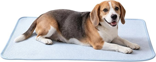 petfelix Dog Cooling Mat, Cooling Dog Bed and Cooling Pad for Dog and Cat with Qmax 0.4 Yarn, Breathable 3D Airflow Layers, Machine Washable Non Slip Base for Pets, Blue, M, 28"*20"