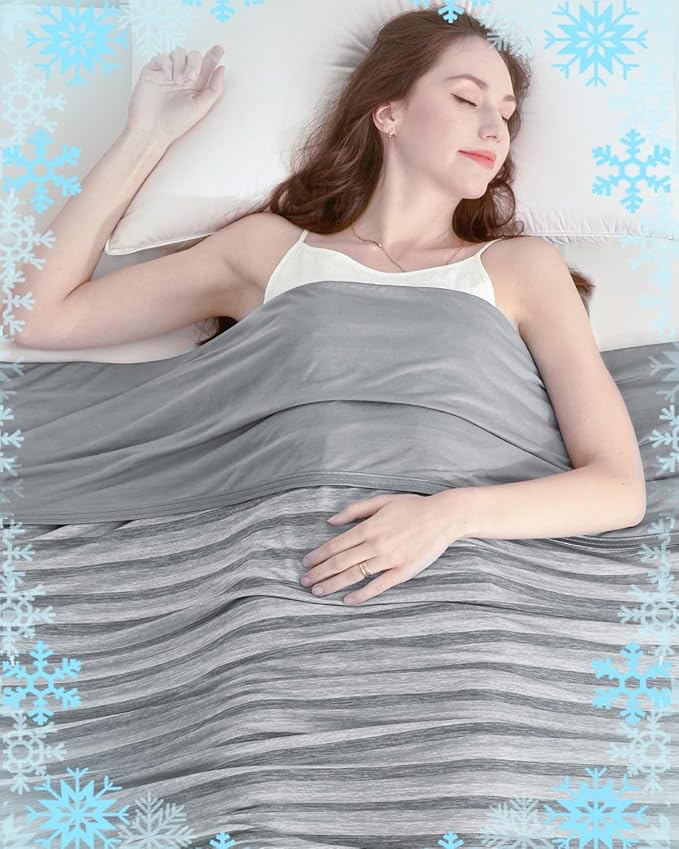 Ailemei Direct Cooling Blanket for Hot Sleepers, Double Sided Cold Effect, King Size Lightweight Breathable Summer Blankets for Bed,Transfer Heat to Keep Body Cool for Night Sweats,108"x90"