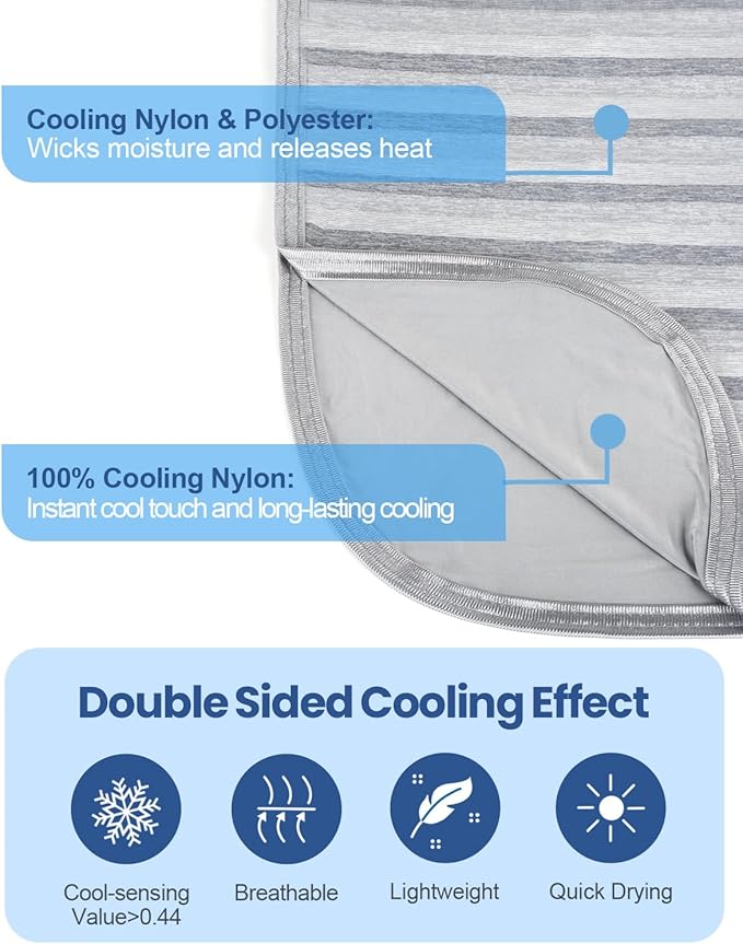 Ailemei Direct Cooling Blanket(Twin XL Size) for Hot Sleepers, Double Sided Cold Effect, Lightweight Breathable Summer Blankets for Bed, Transfer Heat to Keep Body Cool for Night Sweats, 60"x90"