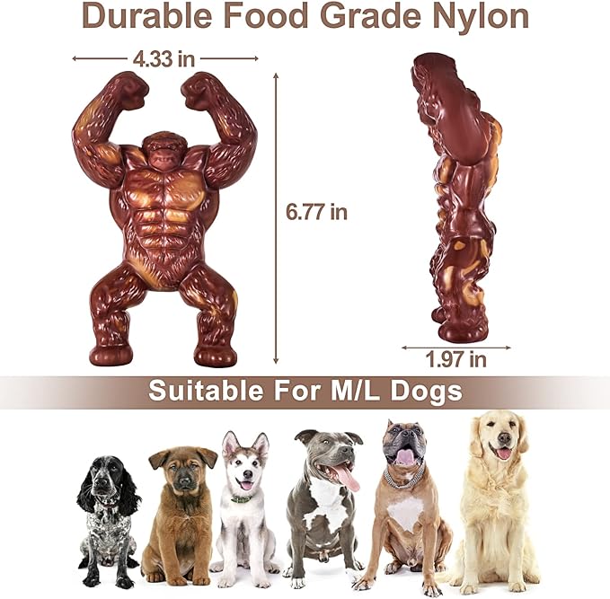 PETSTA Indestructible Dog Toys for Aggressive Chewers, Extreme Tough Toys for Large Dogs, Real Beef Flavored, Dog Bone for Medium/Large Dogs Breed, Gifts for Dogs