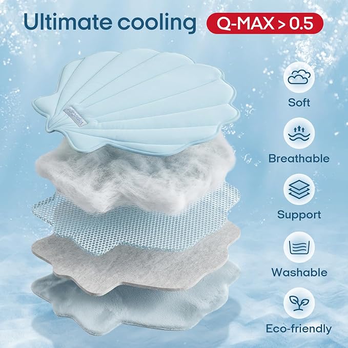 Vagascape Dog Cooling Mat, Washable Pet Cooling Mat, 55" x 45" Thick & Durable Large Cooling Mat for Dogs, Portable Foldable Premium Cooling Pad for Indoor, Outdoor, Travel, Camping, Patio and Beach