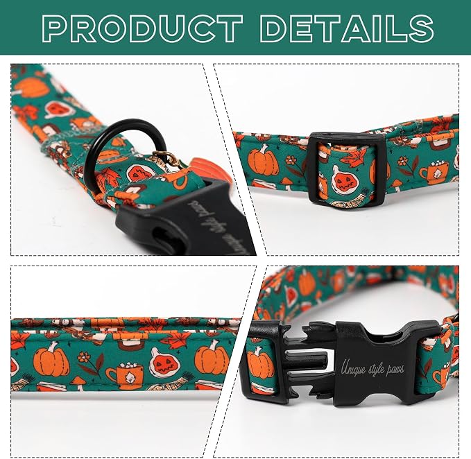 Unique style paws Dog Collar Plastic Buckle with Pendant Halloween Pumpkin Party Puppy Collars for Small Medium Large Boys Girls Dogs