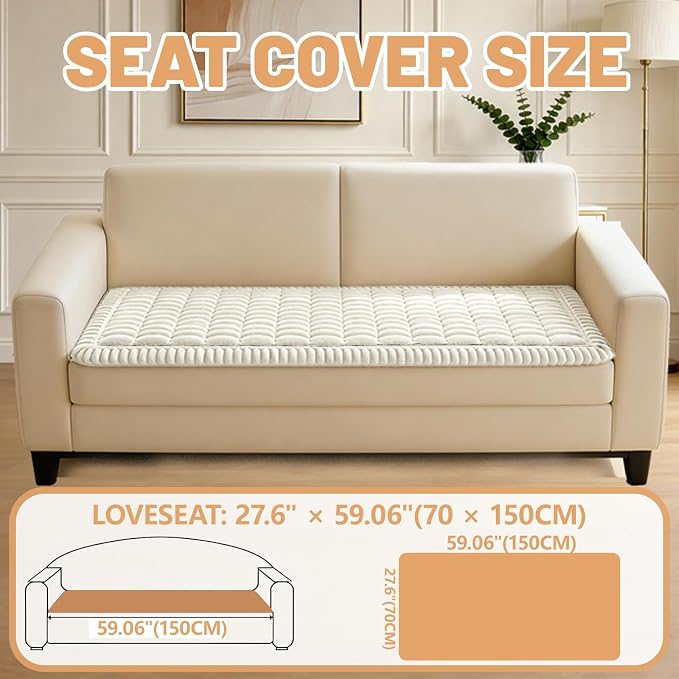 Couch Cover for Dogs Washable,Non Slip Fuzzy Durable Couch Covers for 3 Cushion Sofa Pet Friendly Sofa Cover Dog Thick Soft Slipcovers Protector Couches Mat Bed (White, 27.6" x 59"/70 x 150cm)