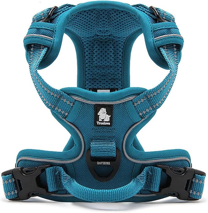 TRUE LOVE Adjustable No-Pull Dog Harness Reflective Pup Vest Harnesses Comfortable Control Brilliant Colors TLH5651(Blue,L)