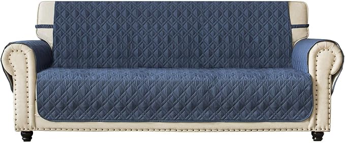 Ameritex Couch Sofa Slipcover 100% Waterproof Nonslip Quilted Furniture Protector Slipcover for Dogs, Children, Pets Sofa Slipcover Machine Washable (Blue, 78")