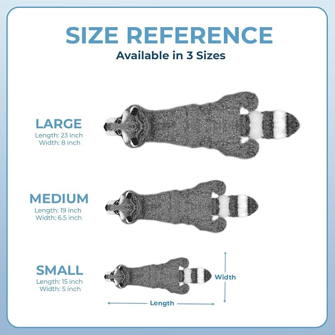 Best Pet Supplies Squeaky Dog Toys with Soft Durable Fabric for Small, Medium and Large Pets Interactive Toy for Indoor Play, Supports Active Biting and Play - Fox, Raccoon, Medium