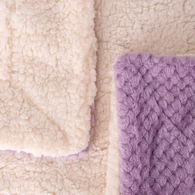 Fuzzy Pet Blanket, Warm and Soft Plush Fleece for Dog or Cat Bed, Couch, Sofa, Travel, Outdoor, Camping (32" x 40", DW-Lavender)