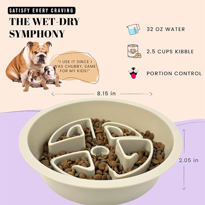 AVERYDAY Slow Feeder Dog Bowls for Large Breeds Fits Raised Feeding Station, Puzzle Dog Food Bowls to Slow Down Eating, Dogs Feeding Bowl with Non-Slip, Slows Feeder Pet Bowl for Wet and Dry Food