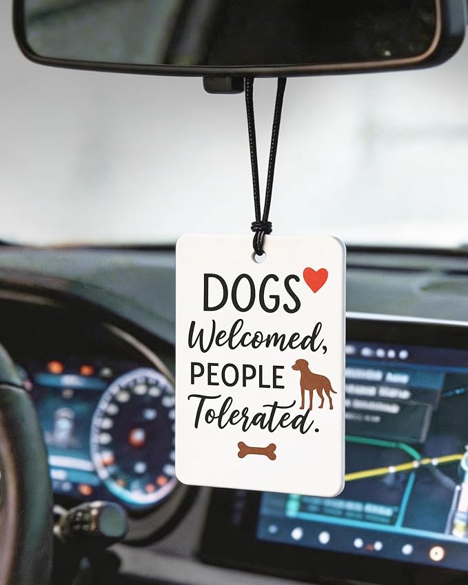 Dog Orange Citrus Car Air Freshener 4pcs, Dog Mom Owner Lovers Gifts, Pet Lovers Gifts Hanging Scents Car Accessories Interior Mirror Decor for Women Men