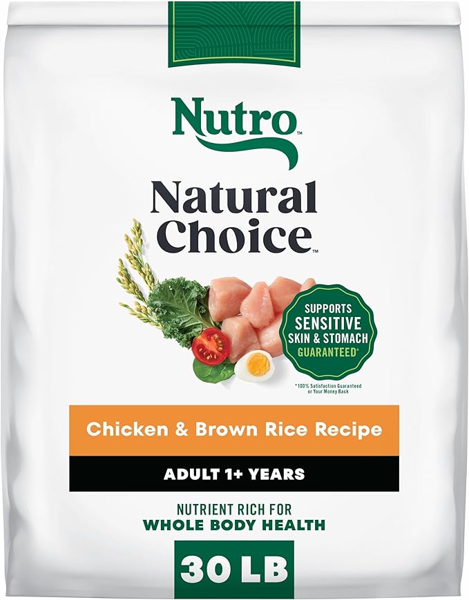 Nutro Natural Choice Dry Dog Food, Adult Dog Food Dry Chicken and Brown Rice Recipe, 30 lbs.