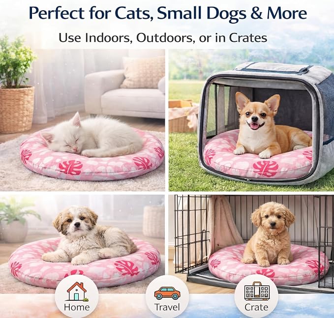 Drydiet Pet Cooling Mat for Cats & Small Dogs, 20'' Self Cooling Pad with Gel, Waterproof & Scratch-Resistant, No Water or Electricity Needed, Summer Cold Bed for Indoor Outdoor Use